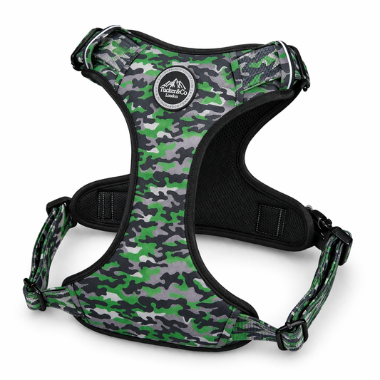 Tucker&Co Camo Lime Green Tactical Dog Harness.
