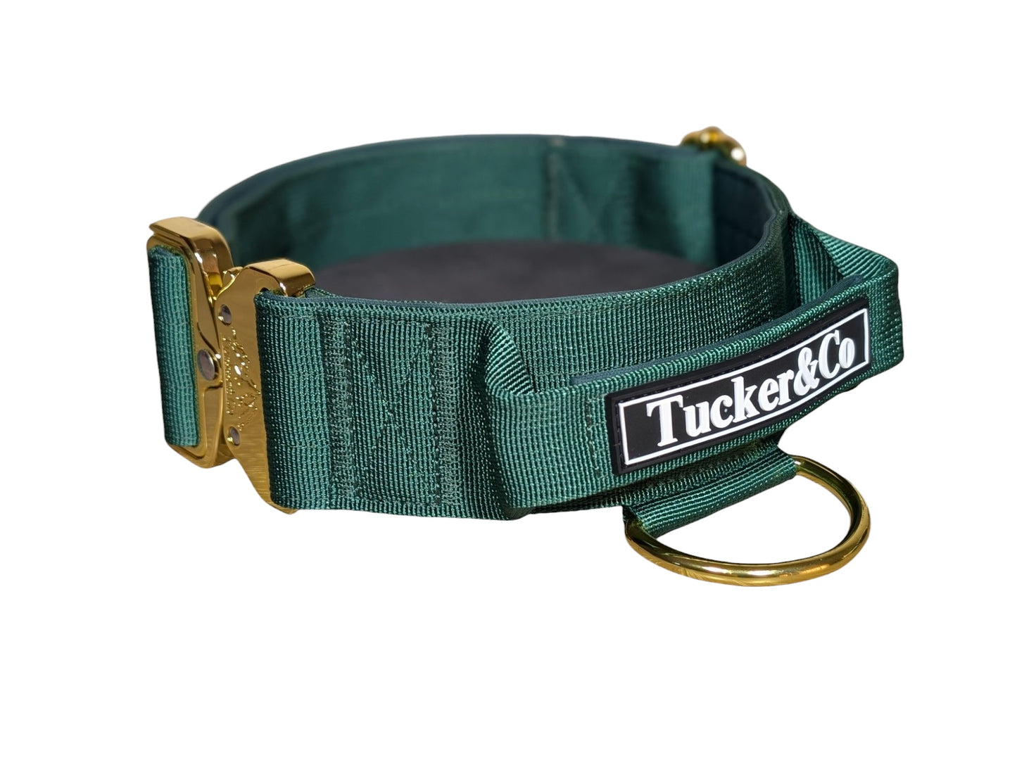 Tucker&Co Emerald Green/Gold Tactical Dog Collar.