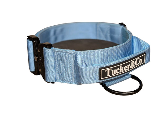 Tucker&Co Sky Blue/Black Tactical Dog Collar.