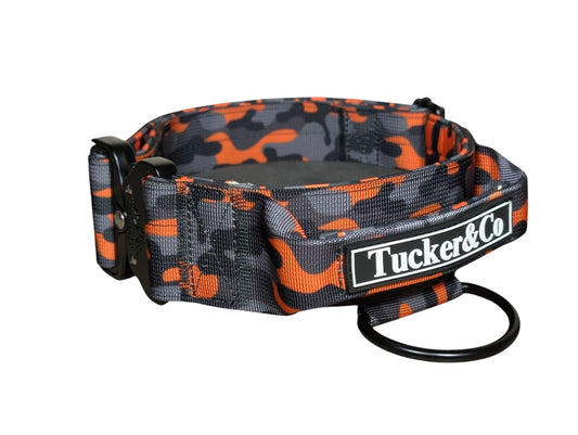 Tucker&Co Camo Orange Tactical Dog Collar.