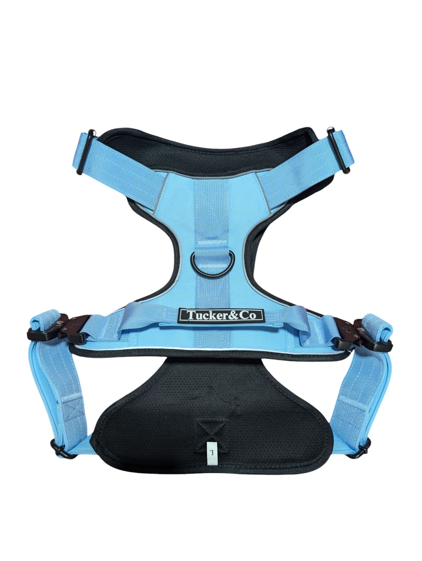 Tucker&Co Sky Blue/Black Tactical Dog Harness.