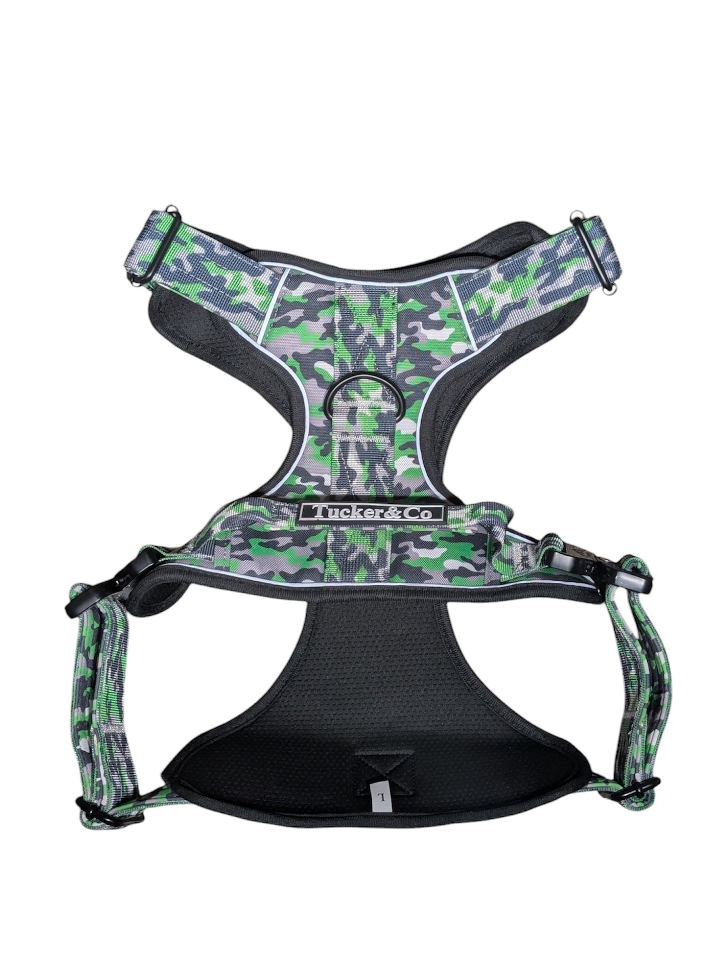 Tucker&Co Camo Lime Green Tactical Dog Harness.